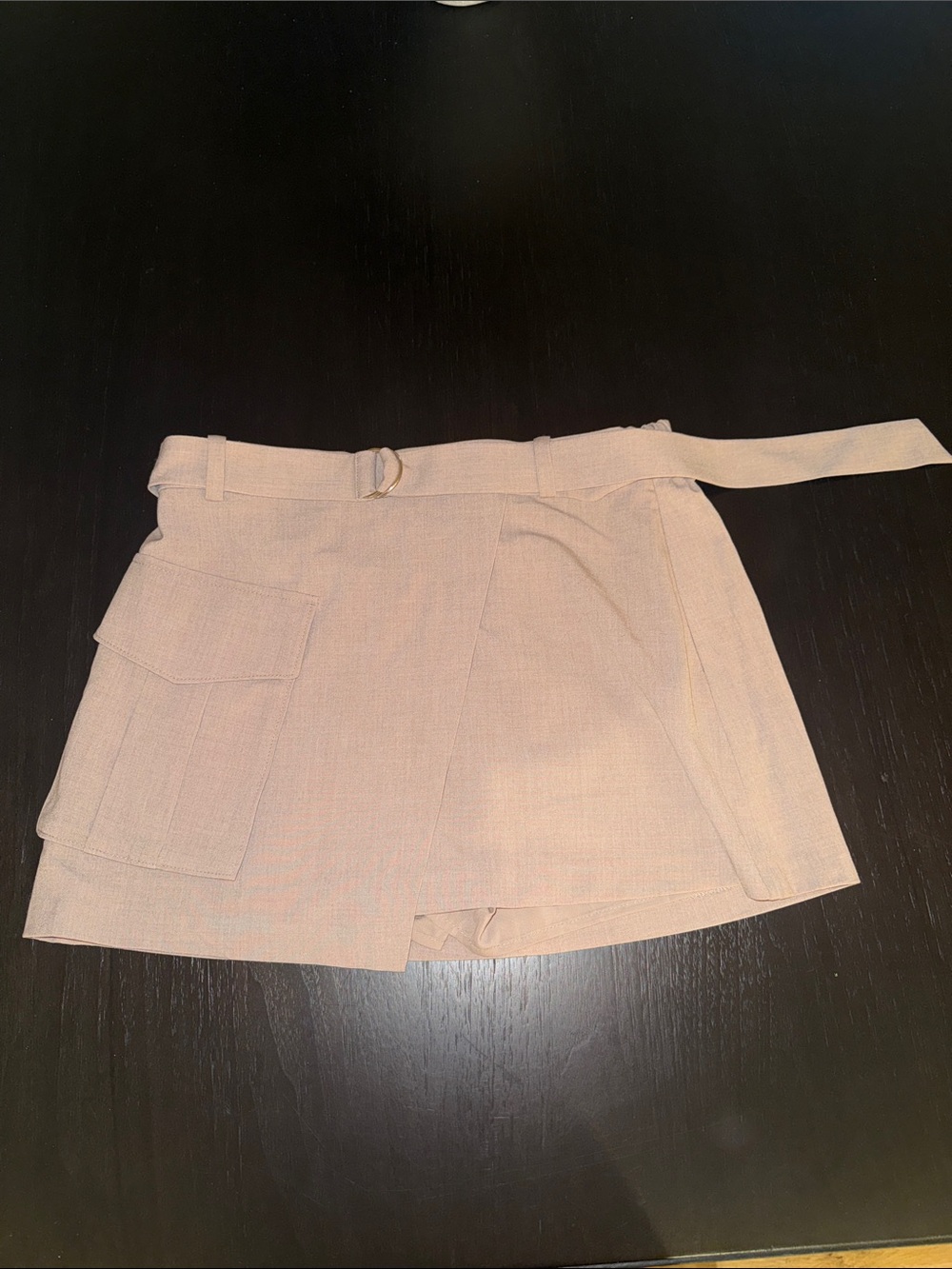 Abercrombie & Fitch Cream Utility Skort with Belted Waist